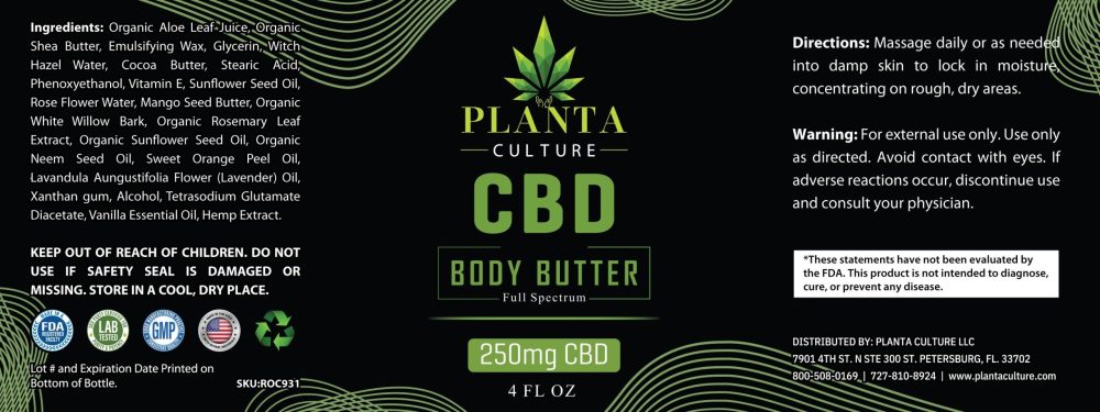 BODY BUTTER | 4OZ | 250 MG CBD - Image 2